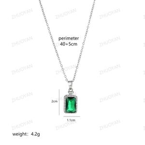 Silver Necklace with Green Pendant